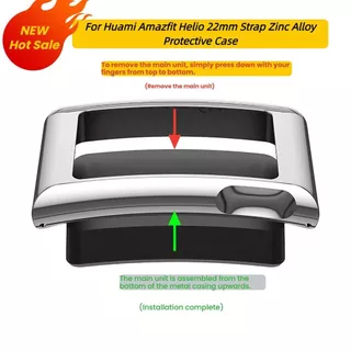 HORIZ กรอบโลหะ, ฝาครอบกันชนกันกระแทก 22 มม., อุปกรณ์เสริมนาฬิการอบด้านสําหรับ Huami Amazfit Helio