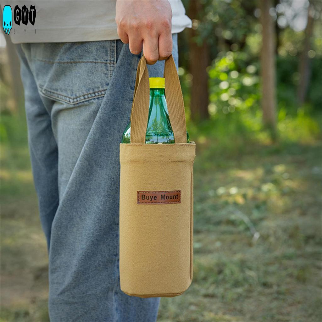 ผ้าใบที่วางแก้วกระเป๋าแบบพกพา Tote สําหรับกระติกน้ําร้อนขวดน้ําร่ม Universal อุปกรณ์เสริมกลางแจ้ง