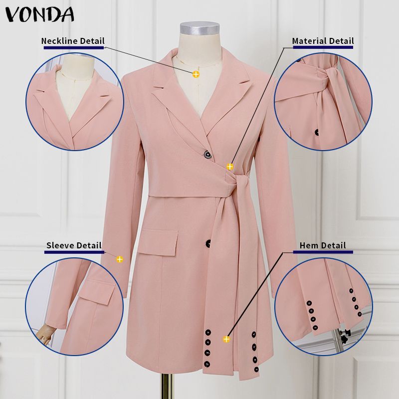 VONDA ชุดสั้นแขนยาวสไตล์เกาหลี เหมาะสำหรับการเดินทาง - รูปที่ 5