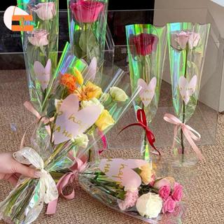 [PE] 30 ชิ้นโปร่งใส Rose Paaging กระเป๋าช่อดอกไม้ถุงพลาสติกช…