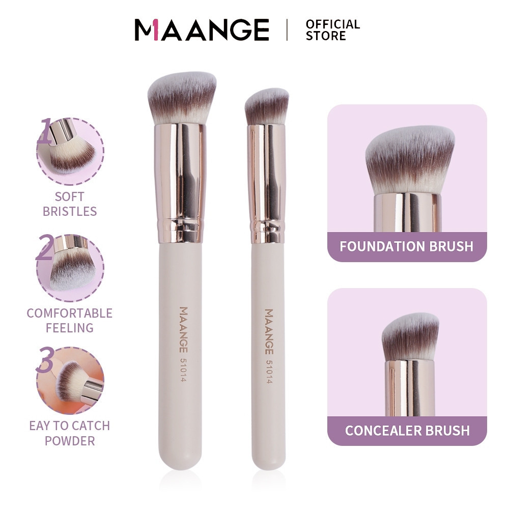 MAANGE ชุดแปรงแต่งหน้า 2 ชิ้น สำหรับ แปรงรองพื้น แปรงคอนซีลเลอร์ ผิวนุ่ม สร้างโครงร่างสามมิติ