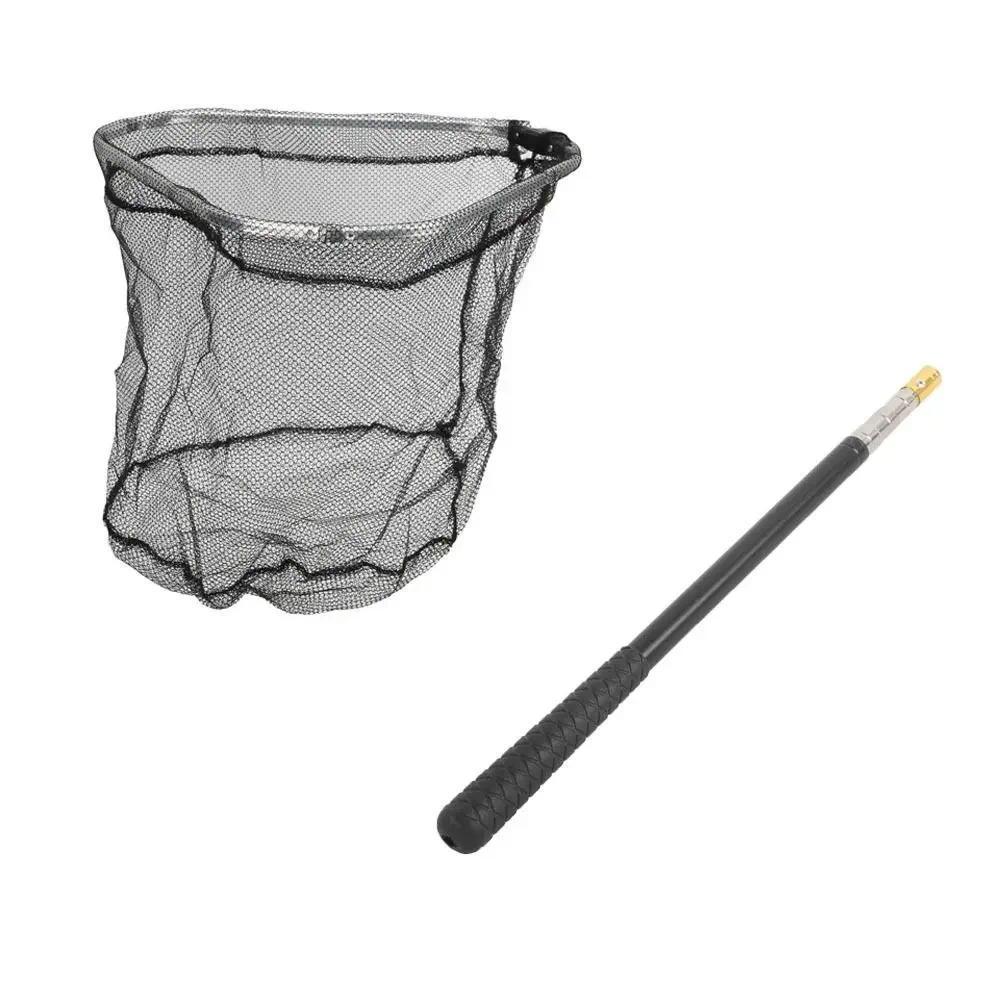 Portable Foldable Fishing Net with Rod Mesh Net Fish Catching Net Triangular Landing Net Fish Catchi