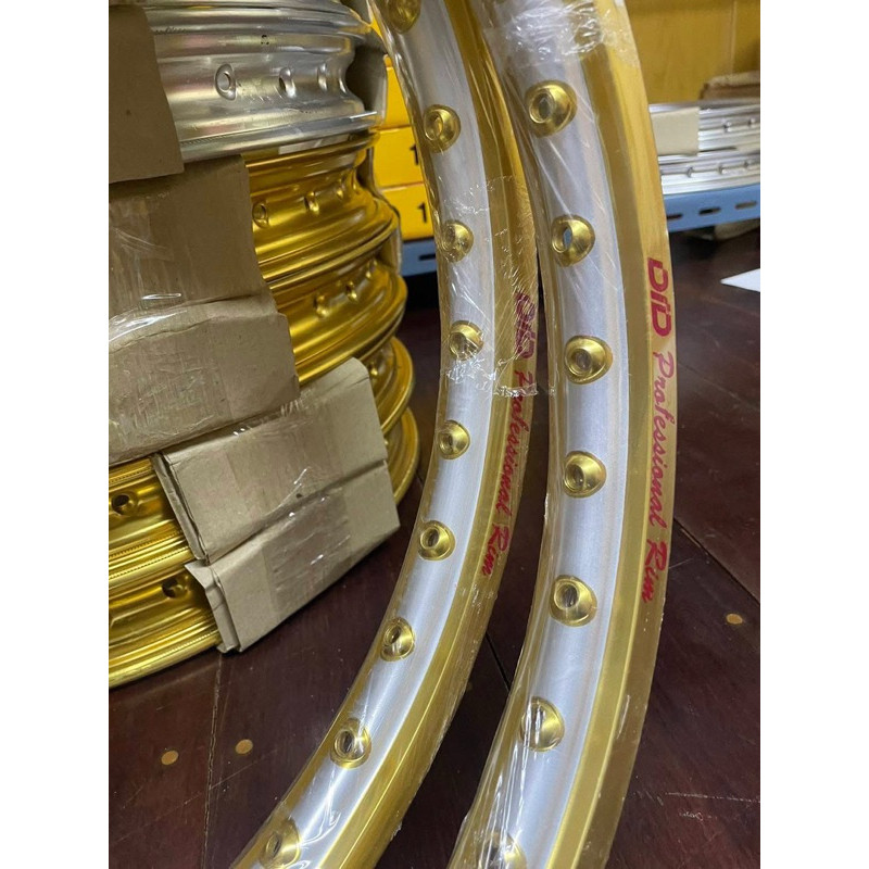 ล้อขอบเรียบ DID แท้ 1.2 ขอบ 17 สีทองทูโทน ยิงทราย พร้อมส่ง - DID ดีไอดี