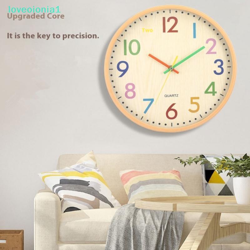 loveoionia1 2025 ออกแบบใหม่ Wall Clo 12 นิ้วไม้ Grain Silent Wall Clo ตกแต่งคริสต์มาสของที่ระลึกIA