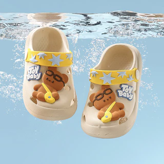 Cheerful Mario 14-19ซม 4สี ลองเท้าเด็ก นิ่ม รองเท้าแตะหัดเดิน กันน้ำ กันลื่น รองเท้ารัดส้นเด็กเล็ก