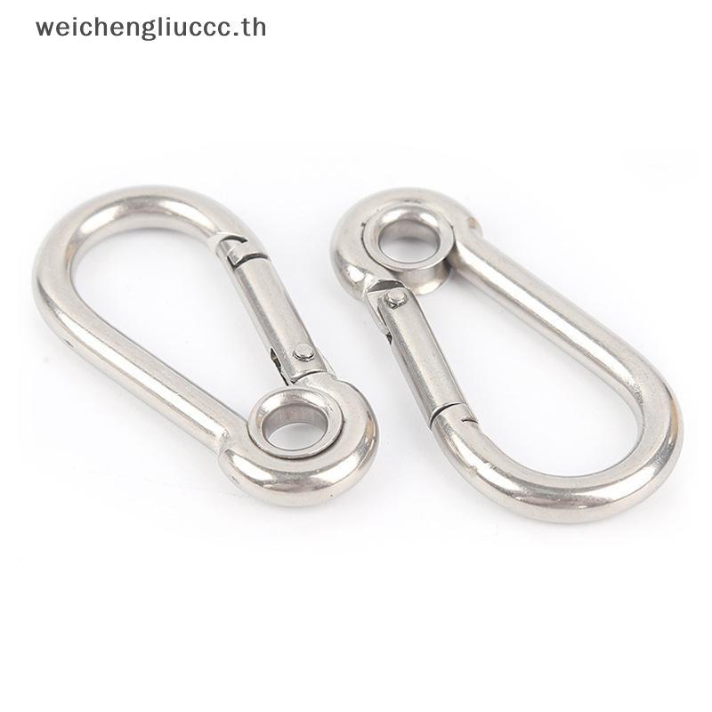 # chengliu # M4 M5 M6 M7 M8 สแตนเลส Carabiner Carbine Snap Hook พร้อมตาไก่สปริง Bule Key Ring .