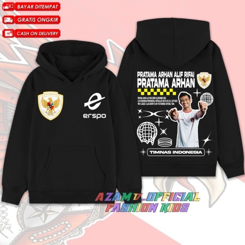 ใหม่ PRATAMA ARHAN INDONESIAN NATIONAL TEAM CHILDRENS HOODIE JACKET ฟรีชื่อ PRATAMA ARHAN NATIONAL T