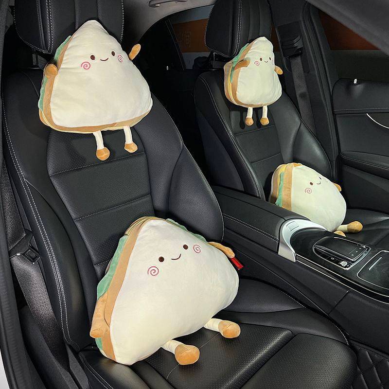 [Automotive Headrest ~] Automotive Waist Cushion Creative Cartoon Sandwich Neck Support Headrest Car