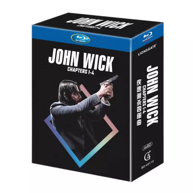 Blu-ray American Movie John Wick Chapters 1-4 Box Set BD25 4 แผ่น A0101