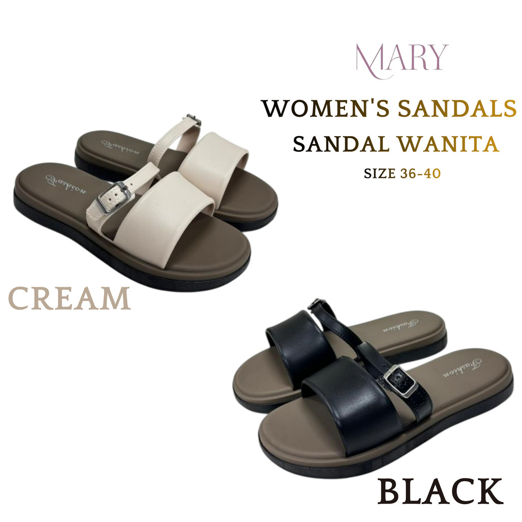 [MARY]Sandal Wanita Kasut Wanita Women Shoes Flat Sandal Fashion Casual Daily Shoes 36-40