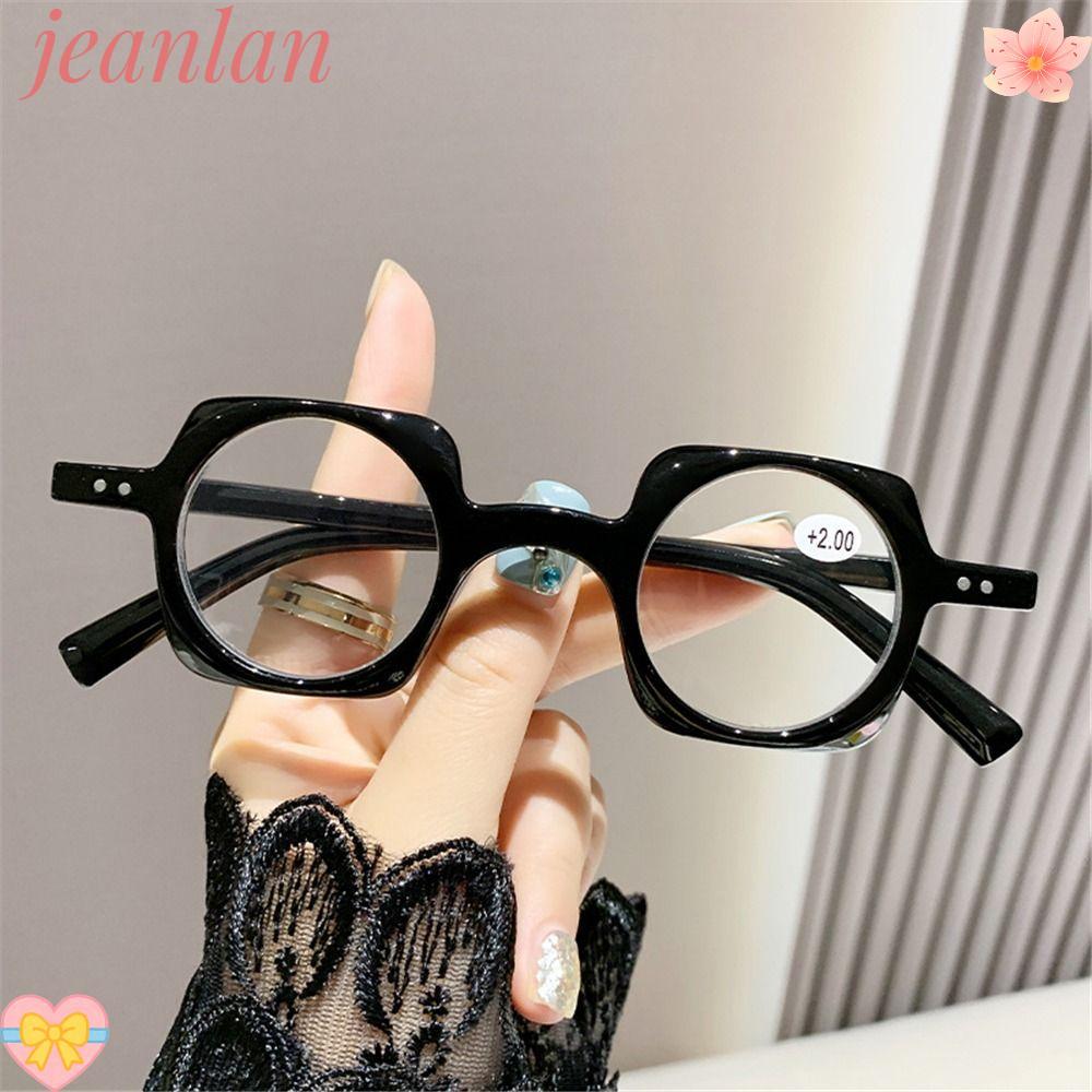 แว่นสายตายาว ยีนส์แลน,กรอบสี่เหลี่ยมกลมศิลปะกรอบสี่เหลี่ยมแสงสีฟ้าปิดกั้นแว่นอ่านหนังสือ,แฟชั่นแว่นตาสไตล์ญี่ปุ่นสําหรับอาวุโสสําหรับผู้หญิงแ