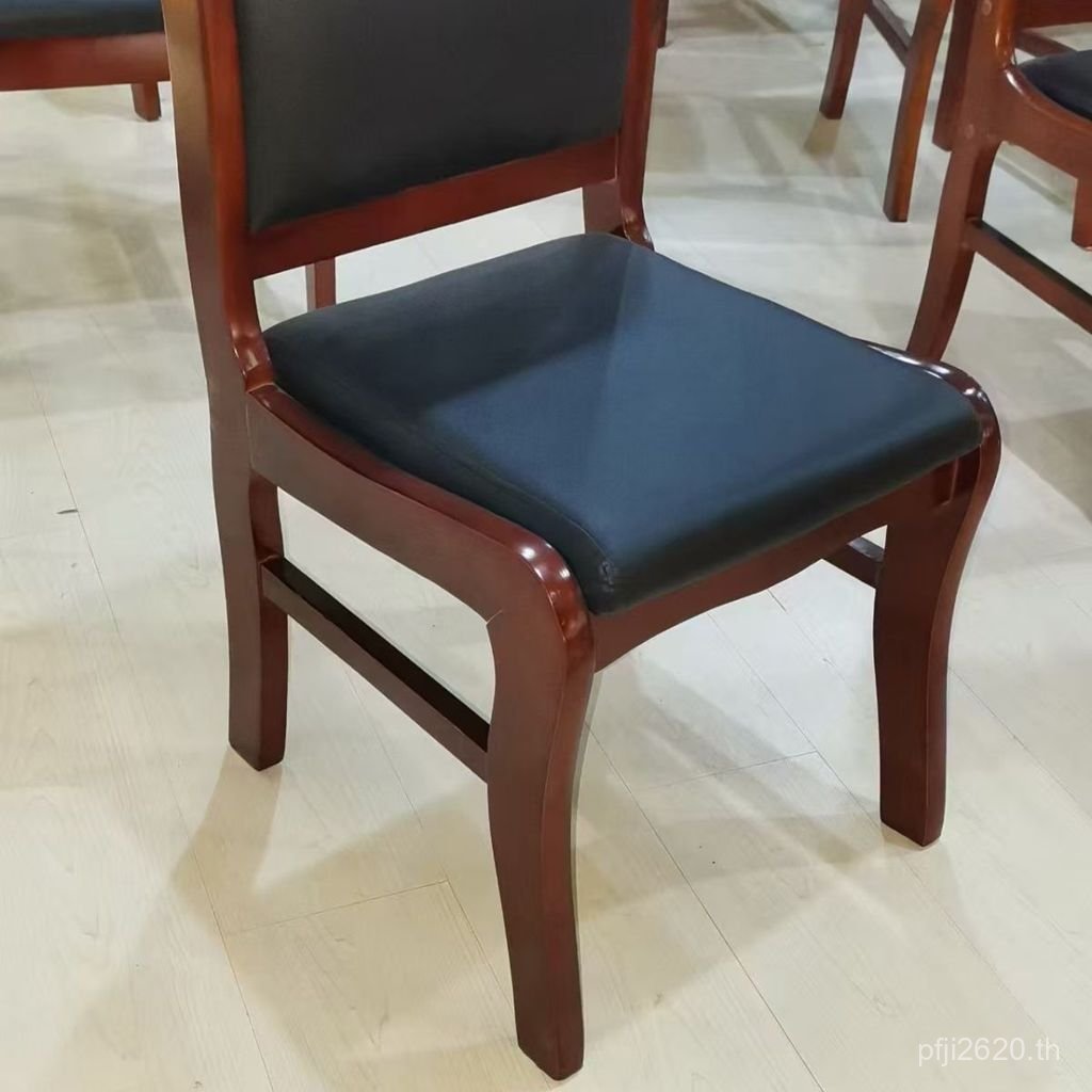 เก้าอี้สํานักงานประชุมไม้เนื้อแข็งไพ่นกกระจอกหนังรายการห้องกระดานหมากรุกพนักพิงสี่ขาห้องประชุมการฝึก