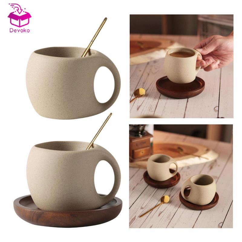 [chiwanji2mf] แก้วกาแฟเซรามิกถ้วยกาแฟพอร์ซเลนสําหรับน้ําชายามบ่าย Time Cafe Family