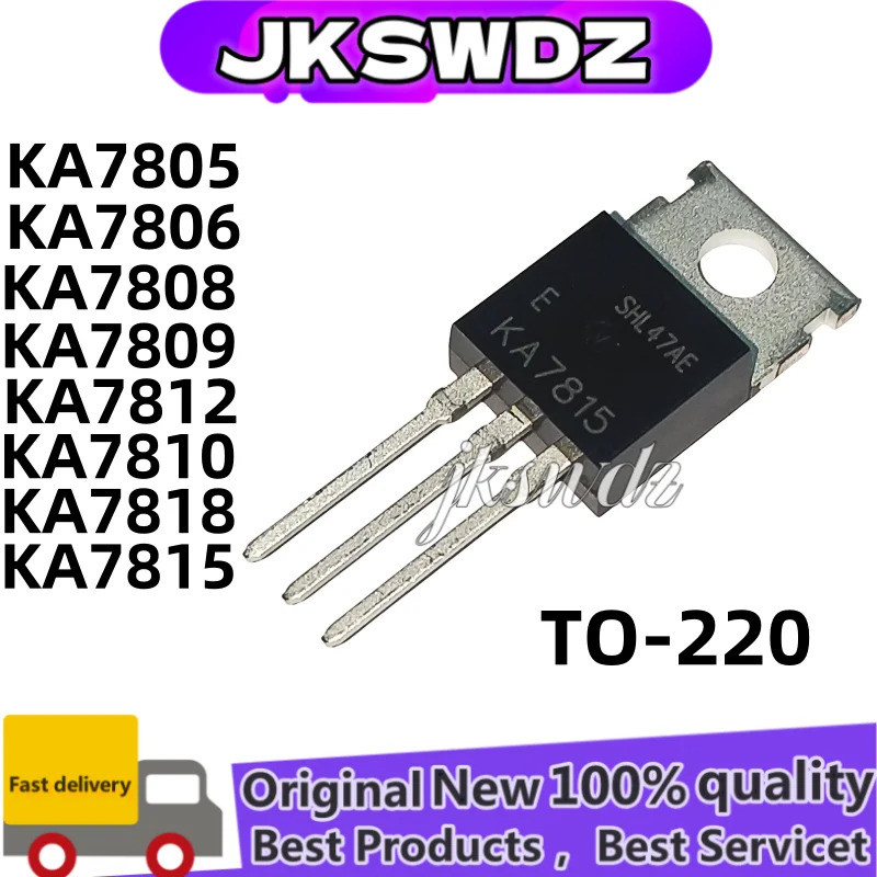 5PCS KA7808 KA7805 KA7806 KA7809 KA7810 KA7812 KA7815 KA7824 TO-220 Field Effect ทรานซิสเตอร์
