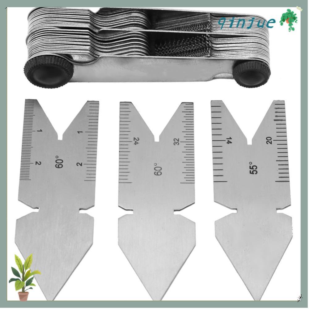 QINJUE Screw Pitch Gauge, สแตนเลส 60 องศา Thread Pitch Gauge, น้ําหนักเบา 55 องศานิ้วเมตริก Fishtail