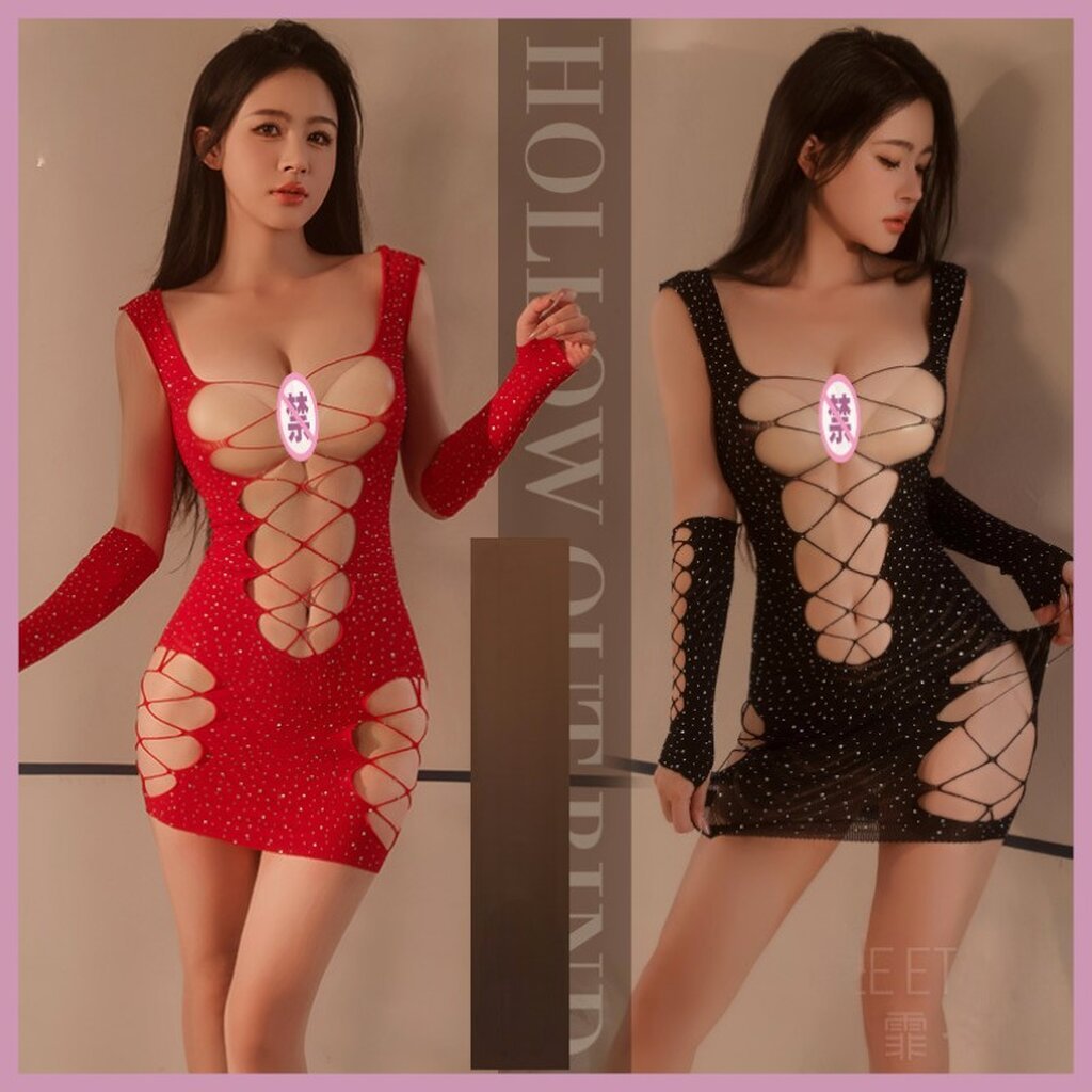 ชุดตาข่าย ติดเพชร เซ็กซี่ X7432