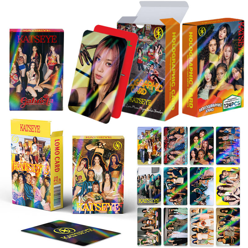 การ์ดโฮโลแกรม Katseye การ์ด Manon Sophia Photocard คอลเลกชัน 78 ชิ้น Lara Megan Yoonchae สติกเกอร์แฟ