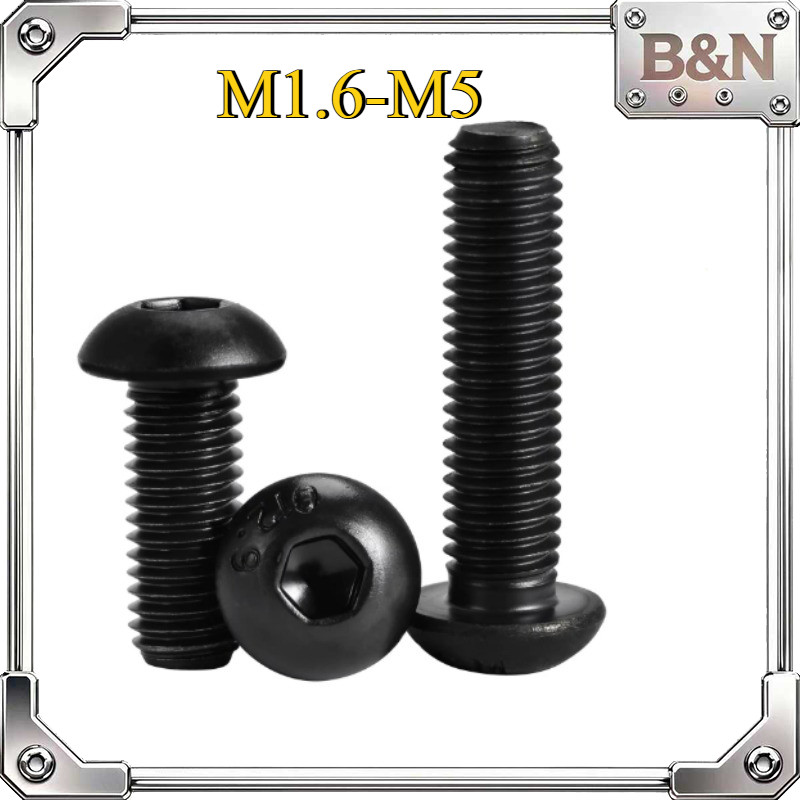 12.9 เกรดความแข็งแรงสูงหัวกลมหกเหลี่ยมสกรู ISO7380 สกรูหัวกระทะ, สายฟ้าถ้วยกึ่งรอบ M1.6/M2/M2.5/M3/M