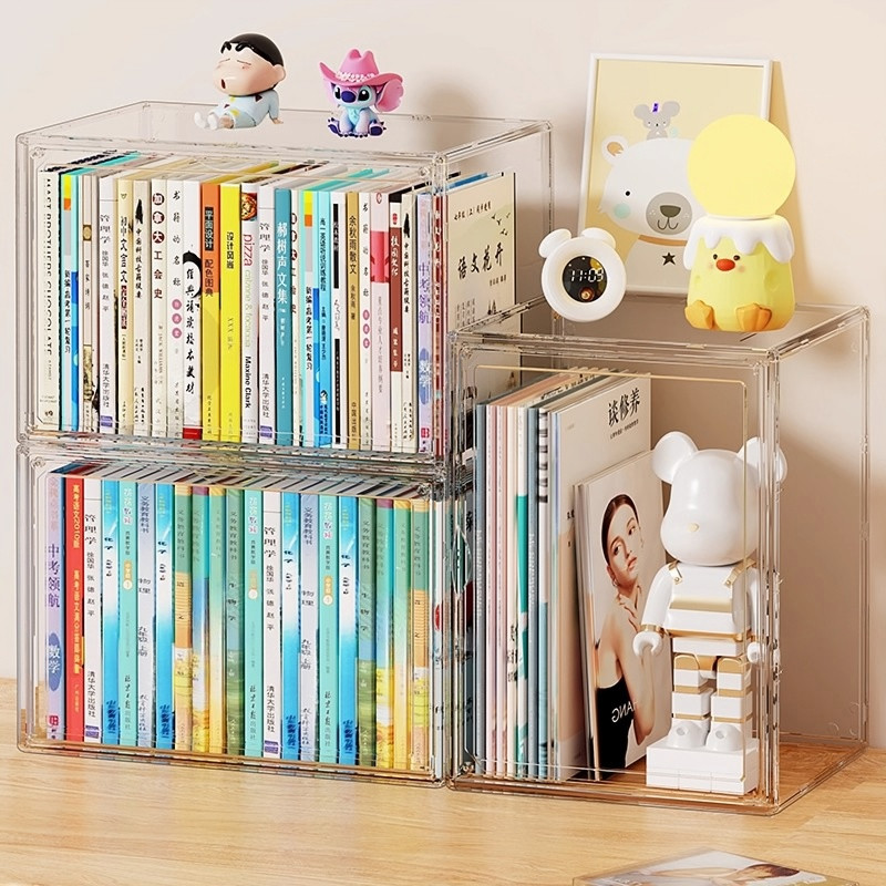 กล่องเก็บของ กล่องอะคริลิคใส กล่องเก็บหนังสือ ชั้นวางของบนโต๊ะ กันฝุ่นกันน้ำ และมีความโปร่งใสสูง แข็งแรงทนทาน มีหลายขนาด
