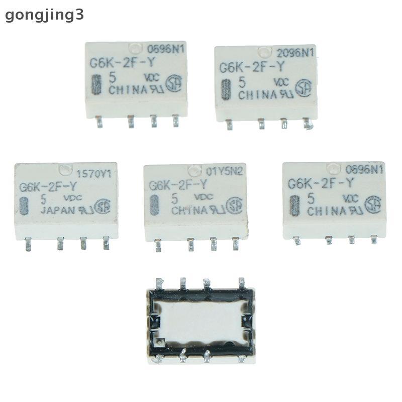 Gongjing3 5pcs dc 5v smd g6k-2f-y สัญญาณรีเลย์ 8pin สําหรับ omron รีเลย์ th