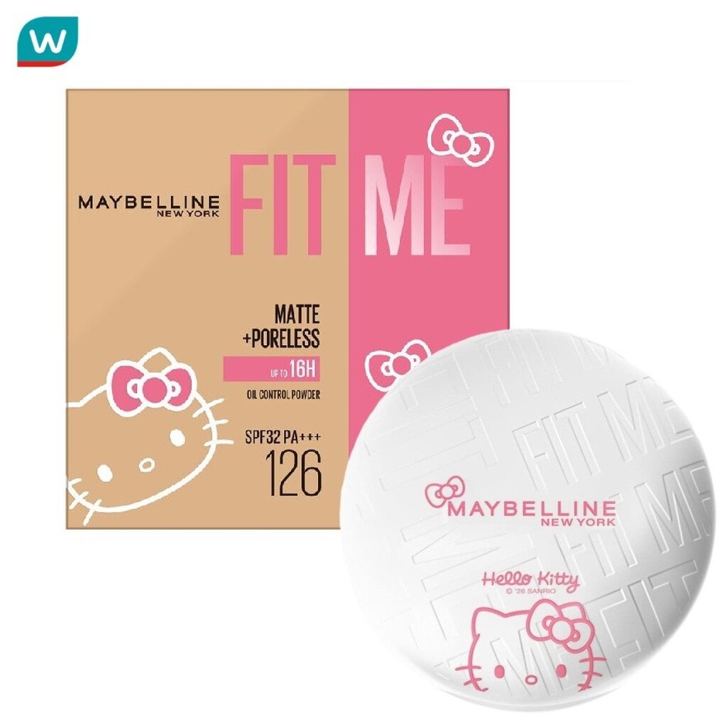 Maybelline เมย์เบลลีน ฟิต มี แมท + พอร์เลส เฮลโล คิตตี้ คอลเลกชัน 6ก. 126