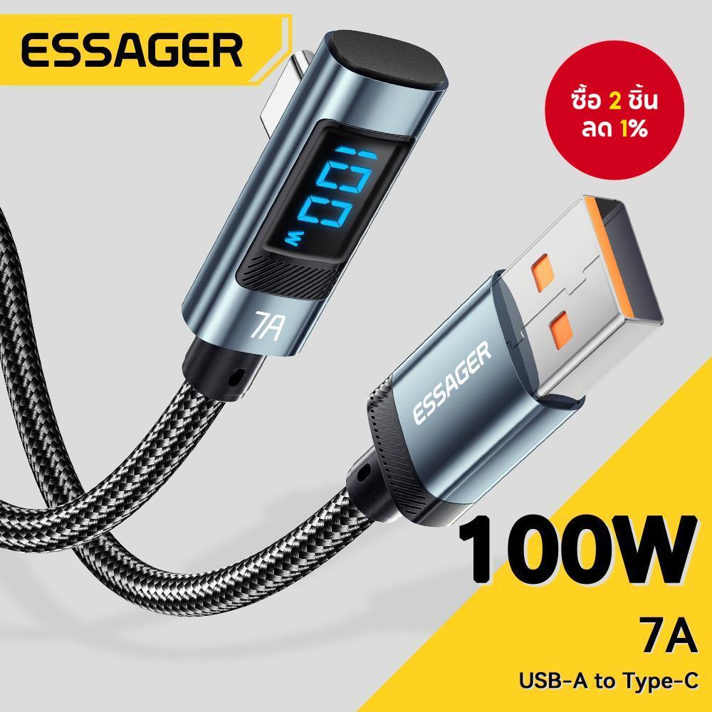 สายชาร์จ USB Type-C แบบมุมฉาก Essager 7A เข้ากันได้กับ Huawei Mate 60 Pro