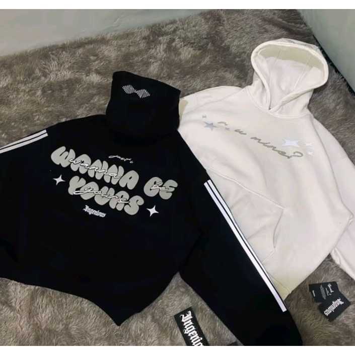 WANNA BE YOURS INK PUFF HOODIE SWETER LIGHT UP REFLECTIVE WHITE BLACK & PINK