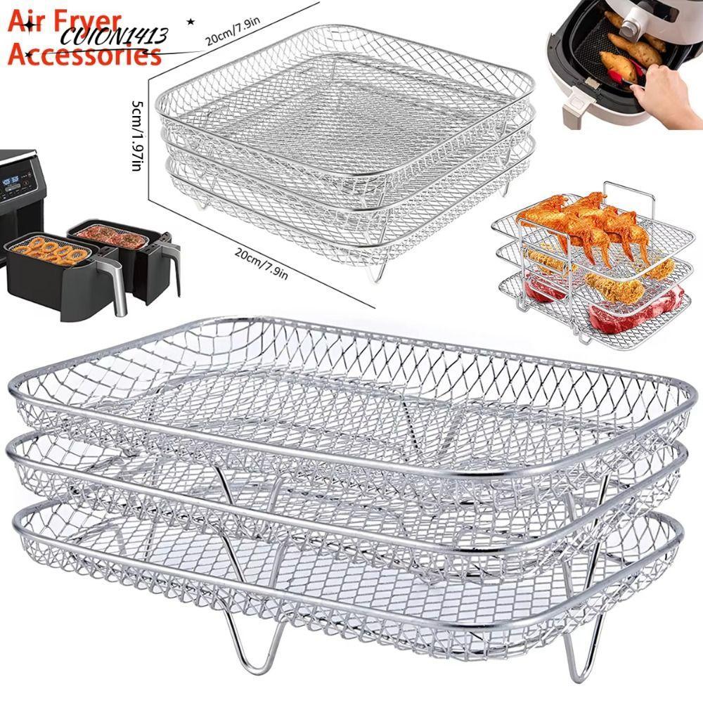 CUION1413LZ Air Fryer Rack,สแตนเลสStackable Grill Rack,Non-Stick Airfryerถาดอุปกรณ์ครัว