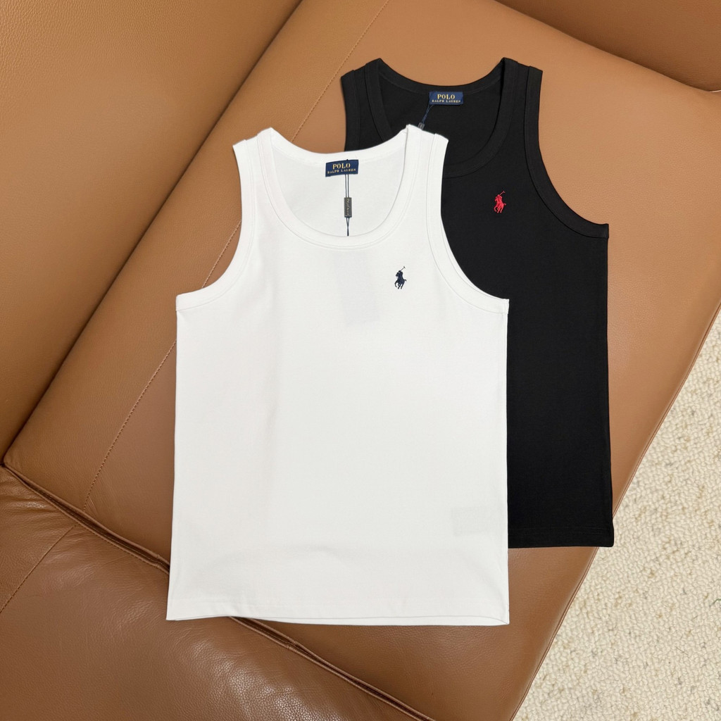 W6UQ Ralph*RL Little Horse Embroidered Vest280g Solona slim-fit simple versatile top in stock