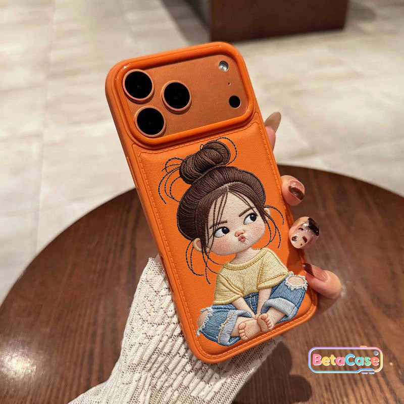 เคสโทรศัพท์ลายเด็กผู้หญิงหน้าบึ้งน่ารัก Case iPhone 17 16 15 14 13 12 11 11 11pro 15plus