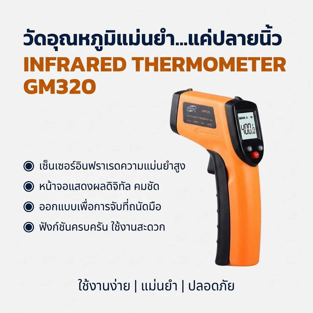 Infrared thermometer เครื่องวัดอุณหภูมิแบบอินฟราเรด BENETECH รุ่น GM320 .