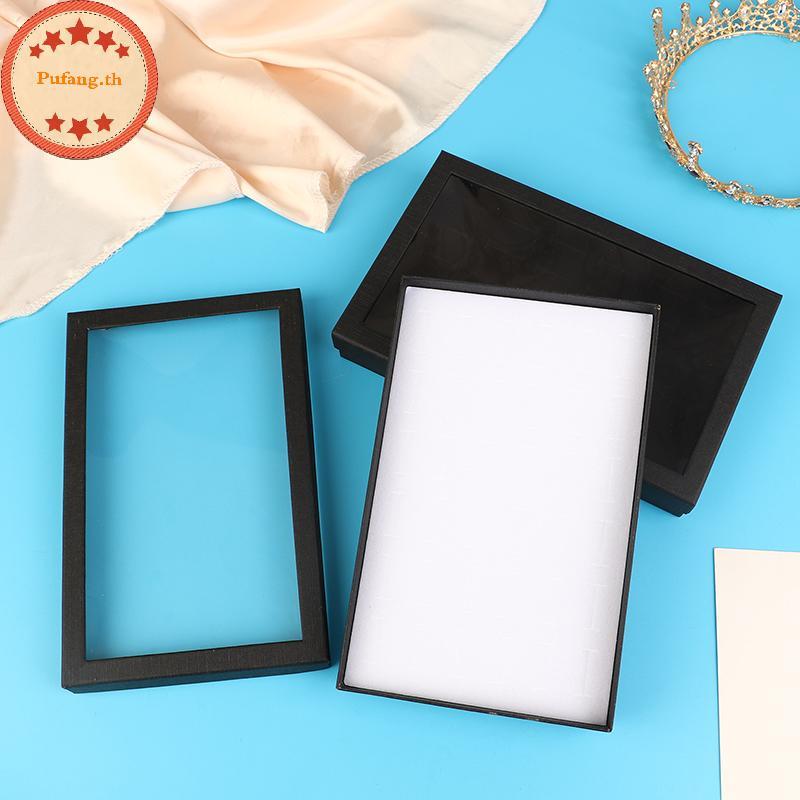 PUFANG 36-Slot เครื่องประดับแหวนกล่องถาด Organizer ต่างหู Trinket แสดงกรณีกํามะหยี่ Organizer กล่องเ