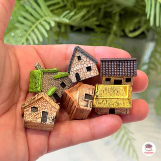 หมู่บ้านชนบท [ เซต 6 ชิ้น ] ตุ๊กตาจิ๋ว โมเดลจิ๋ว แต่งสวน ตุ๊กตาแต่งสวนจิ๋ว ตุ๊กตาจัดสวนถาด