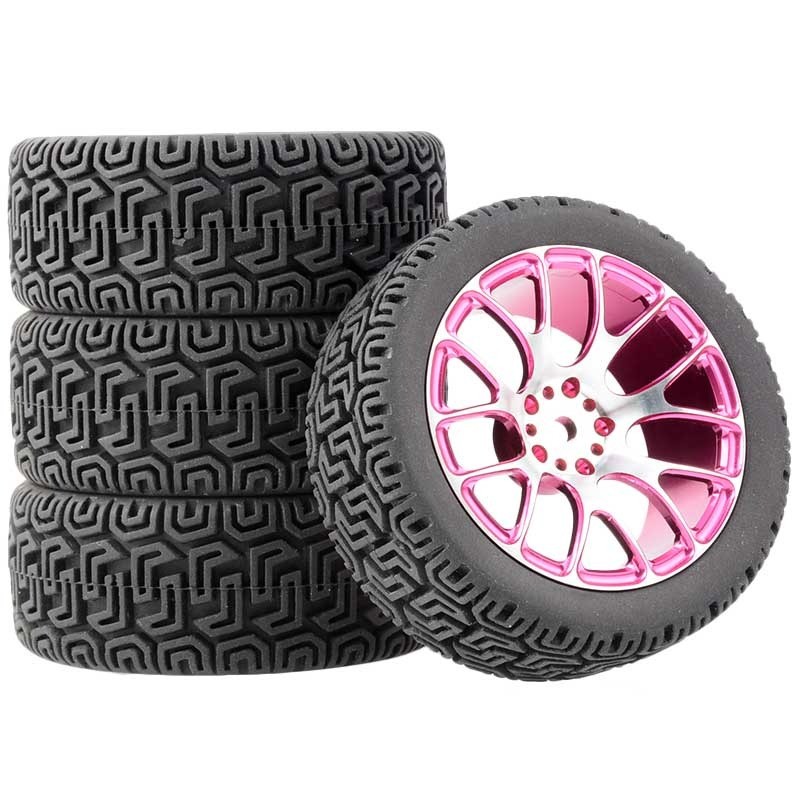 4 ชิ้น 70 มิลลิเมตรยางแข่ง Tyre ขอบล้อโลหะ 12 มิลลิเมตร Hex สําหรับ RC 1/10 On-Road รถ HSP 94123/941