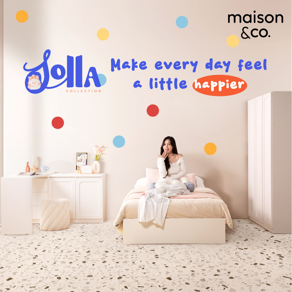 SB Design Square  ชุดห้องนอน เตียง 3.5ฟุต รุ่น Basic & ตู้เสื้อผ้าบานเปิด รุ่น Solla + โต๊ะอเนกประสง