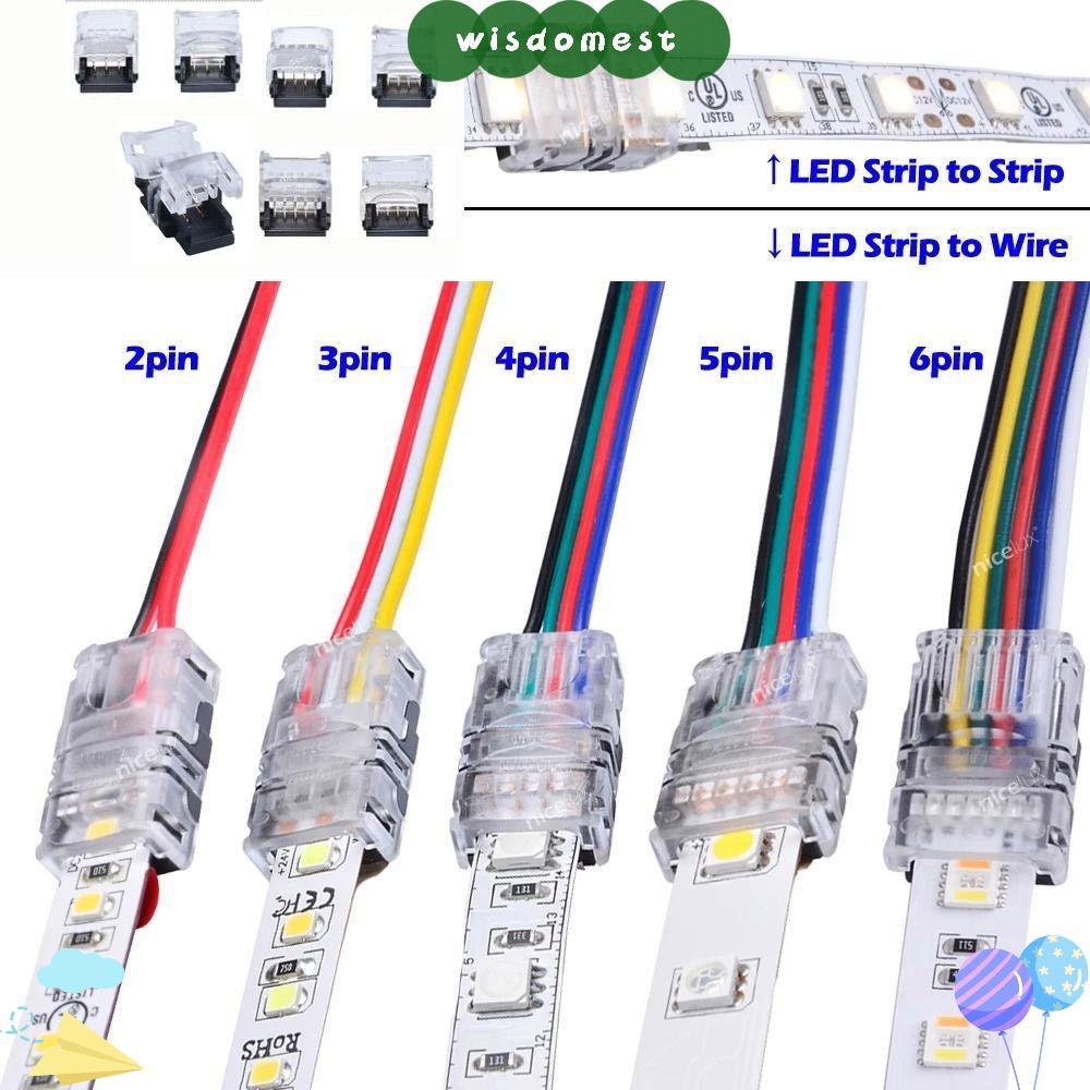 WISDOMEST LED Strips Connector 4pin 5pin 6pin LED Strip to Wire การเชื่อมต่อสายไฟ