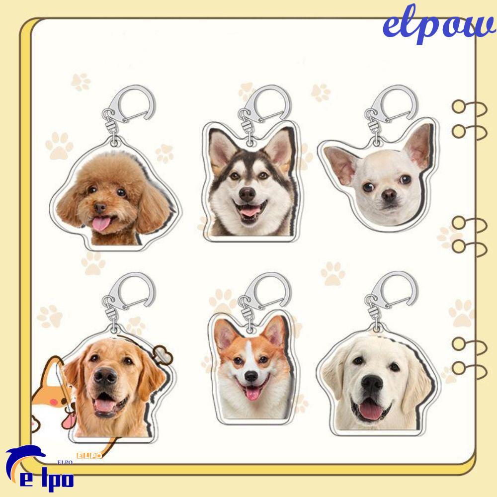 PIXELPOWER Border Collie Dog Keychain, Samoyed Poodle Labrador Puppy Pendant, Kawaii Husky Pug Schna
