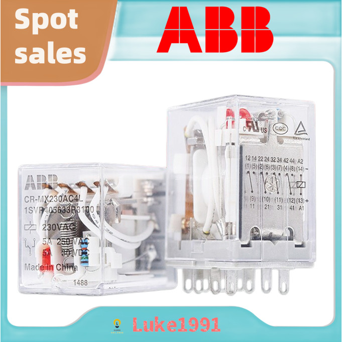 Series ABB Plug-In CR-MX รีเลย์ระดับกลาง CR-MX024DC2L CR-MX024DC4L CR-MX230AC2L CR-MX230AC4L pxc8
