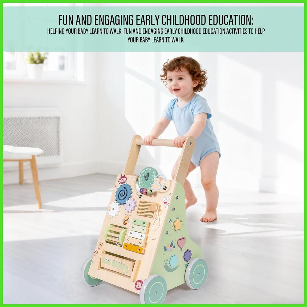 Kids Walker Smooth Rolling Quiet Learning ของเล่นเด็ก Walker Push Toy สําหรับการเรียนรู้ฝึกเดินเด็ก 