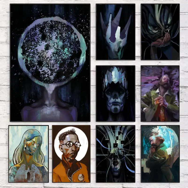 Hot วิดีโอเกม D-Disco Elysium ตัวอักษรโปสเตอร์ Wall Art Sticky สําหรับห้องนั่งเล่นห้องนอน Office Hal