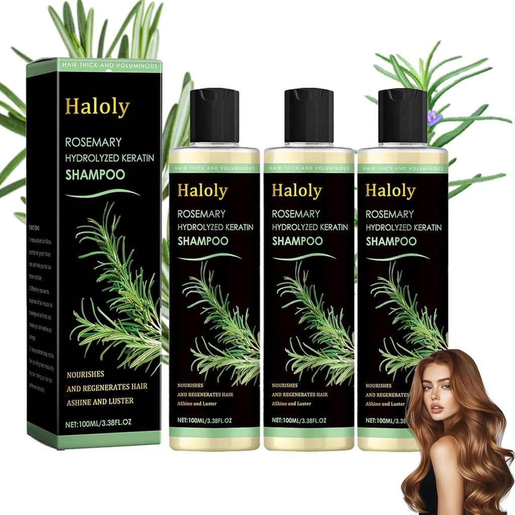 New 2026 Organic Rosemary Shampoo, Rosemary Hydrolyzed Keratin Shampoo - Volumizing, Sulfate-Free, ส