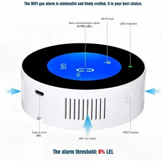 Tuya เซ็นเซอร์ตรวจจับแก๊สรั่ว Wi-Fi พร้อมลำโพง แจ้งเตือน ดูค่าผ่านแอป ตั้งเงื่อนไขสั่งอุปกรณ์อื่นได้