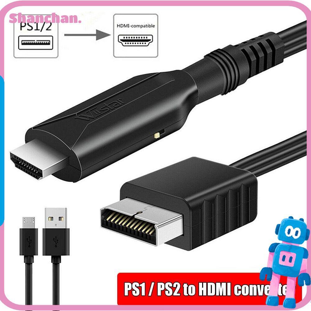 SHANCHAN สายแปลงวิดีโอเสียง Full HD สาย HDMI ตัวแปลง HD PS2/PS1 ถึง HDMI
