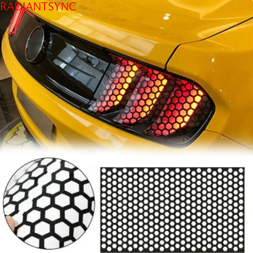 RADIANTSYNC สติกเกอร์ไฟหน้ารถ Hollow Cut-out 48x30 ซม. ลายรังผึ้ง สําหรับรถยนต์ทั่วไป