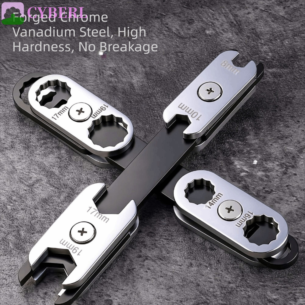 CYBERLINX ประแจ Torx สากล, ประแจพลัมรวมกล่องหลายขนาด 8-in-1, การดําเนินงานแบบแมนนวล Dual End เปิดการออกแบบแบบพกพา 360° ประแจหมุนได้ เครื่องมือเครื่องกล