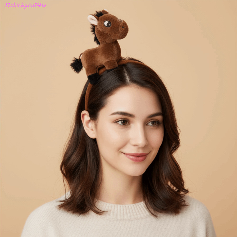 CHICHYTU14W ที่คาดผมม้า Pony Plush น่ารักสำหรับคอสเพลย์และของเล่น mascots