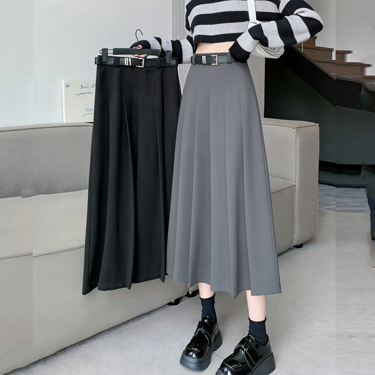 Laterme S-6XL กระโปรงยาว ทรงสวย กระโปรงพลีทยาวสไตล์เกาหลี ใส่แมทช์ง่าย