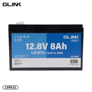 GLINK Life PO4 Battery แบตเตอรี่ 12.8V 8A มีระบบ BMS ในตัว รุ่น LFP8-12