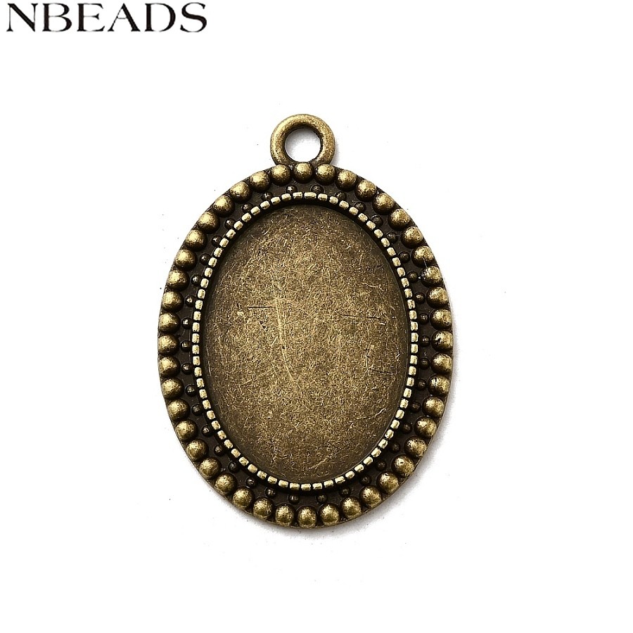 10 ชิ้นสไตล์วินเทจโลหะผสม Cabochon Bezel การตั้งค่า Cadmium Free & Nickel Free & Lead Free ถาดวงรีสี