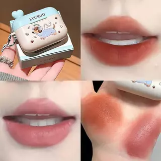 LUCKGO ลิปสติกเนื้อแมตต์ โคลนทาปาก Puppy Dual-Color ลิปสติก สีสันสดใส ติดทนนาน เนื้อบางเบา